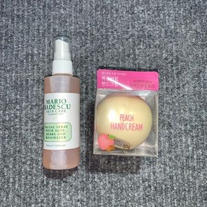 Mario Badescu facial spray/Korean hand peach cream